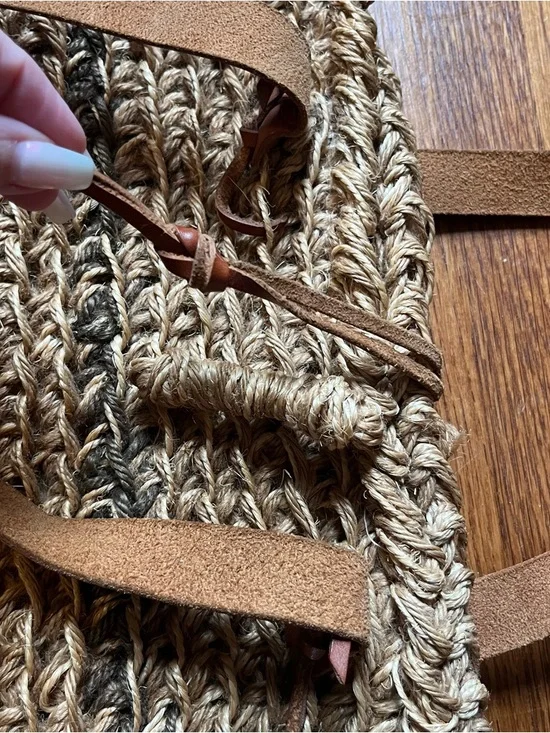 Vtg Marcus Brothers Italy shoulder bag purse boho woven raffia coastal natural - Picture 4 of 9